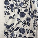 Ella Moss XL Linen Blend Wide Leg Pants Pull On Blue Floral Pockets Resort Beach Photo 3