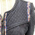 ZARA quilted zip up jacket embroidered edges sz M Photo 3