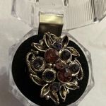 Pink and purple rhinestone flower design free size Silver Photo 3