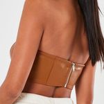 Missguided Brown Faux Leather Bandeau Photo 1