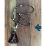 Anthropologie ‎ Brown Tassel Stunning statement necklace Photo 2