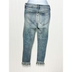 Free People Frayed Hem Distressed Mid Rise Skinny Jeans Blue Stonewash Size 24 Photo 10