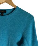 Charter Club Luxury 100% Cashmere Teal Blue Long Sleeve Crewneck Sweater Size M Photo 3