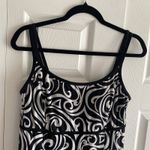 Robby Len Black White One Piece Swimsuit Dress size 14 Slimming Vacation Beach Photo 1