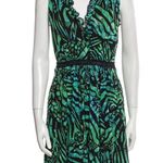 Fuzzi Abito Corto Geometric Animal Print Dress, EUC, Medium, MSRP $545 Green Photo 0