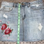 Angel Kiss  medium juniors mini skirt stretch destructed frayed hem embroidery Photo 7
