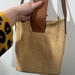 Banana Republic Straw Bucket Bag With Brown Leather Details Photo 9