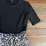 Maje  Raprile Leopard Print Layered Look Tie Front Midi Dress - Sz 40/US L 🧡🎀 Photo 10