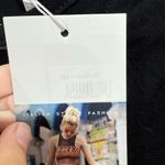 Milan Kiss New Black Long Blouse with sheer sleeve stripe size small Photo 5