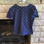 Old Navy  tie front short sleeve shirt blue white polka dot XS Photo 4