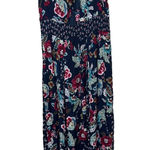 Bila Navy Multicolor Floral Print Sleeveless Smocked Waist Ruffled Maxi Dress M Blue Size M Photo 0