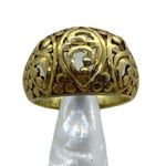 Large Fashion Costume Jewelry Ring Gold Tone Size 8 Photo 5