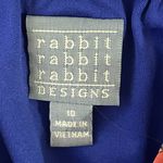 Rabbit Rabbit Rabbit Short Sleeve Fit & Flare MIDI Printed Dress Red Blue Size 10 Photo 5