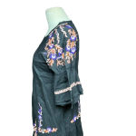 Free People  Pavlo Embroidered Smock Dress Black Purple Floral‎ Size XS Photo 9