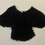 Millibon USA Millibon Black Short Sleeve Blouse - Large Photo 4