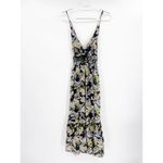 Marissa Webb Deanna Black Floral Print Silk Sleeveless V Photo 2