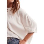 Free People We The  CC Tee Shirt - Oversized White Slouchy Drape Crop Top Small Photo 2