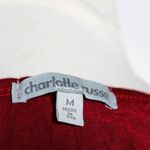Charlotte Russe NWT Red Burgundy 3/4 Length High-Low Top with Black Lace Crochet Trim – Size Med Photo 6