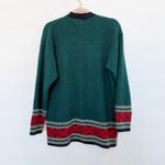 VTG Koret Womens Cardigan Size M Green Red Floral Embroidered Holiday Nordic Size M Photo 5