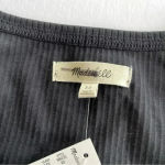 Madewell Square Neck Long Sleeve Crop Tee in Sleekhold Black XS NWT Photo 4
