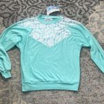 Lacey Afternoon by Shell Kepler Vintage Two Piece Lace Sweater Skirt Set Large Photo 1