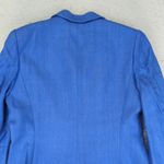 Carlisle Blazer Jacket Size 10 Blue Silk Career Business Herringbone Women Photo 4
