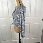 Abercrombie & Fitch Sz XL Abercrombie $65 Navy Floral Smock Wrap Shirt Photo 3