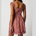 Free People  Tabitha Floral Print Mini Dress Sleeveless Tiered Lace Trim Small Photo 7
