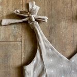 Old Navy Polka-Dot V-Neck Ribbed Tie Shoulder Stretch Bodysuit Size Small Photo 5