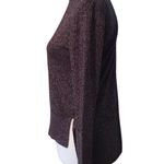ZARA  Women Small Knit Turtleneck Brown,‎ Black & Gold Metallic Knit Sweater Photo 2