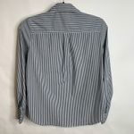 Marc New York  Black White Stripe Embroidered Floral Button Up Sz Small Photo 5