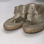 Jack Rogers  Old Money Designer Marbella Mid Wedge Sandals Gold Leather Shoes 10M Photo 7