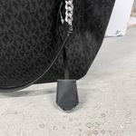 Michael Kors  Jet Set Tote Shoulder Bag Gray MK Monogram Black‎ Trim Logo New Photo 10