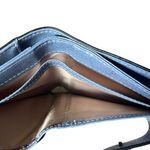 SENDEFN Leather‎ Wallet Short 16 Card Slots Zipper Pocket Grey Blue Sunflower Photo 4