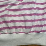Casualcode Women's White Pink Striped Knit Top Short Sleeve Crew Neck Casual Size L Photo 1