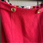 Milly  of New York Wool Boucle Knit Pencil Skirt in Pink Gold Buttons Size 2 Photo 1