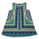 Alyx Women's Sleeveless Boho Print Top Size S Polyester/Spandex Blend Multicolor Green Photo 0