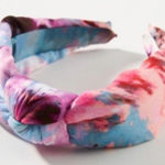 Anthropologie  Katchel Sunset Pink Tie Dye Knotted Headband New With Tags Photo 0