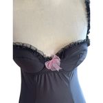 Victoria's Secret Sexy Little Thing Babydoll Lingerie Pink Bow Ruffle Trim Garter Photo 2