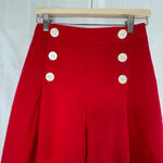 ZARA Women's sailor Wide Leg Pants Red with White Buttons Size S Photo 3