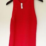 Madewell NWT Crochet Knit Crewneck Sweater Tank Watermelon Medium Photo 3