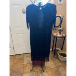 Vintage JOAN LESLIE Black Beaded Fringe Dress 14 Photo 6