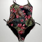 Kensie Swimsuit Women's Medium Black Floral Bikini Swimwear Photo 3