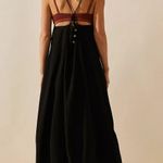 Free People  Struttin Solid Black Sleeveless Square Neck Midi Dress Size XS Photo 2
