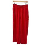 New House Of Harlow‎ 1969 Pants High Waist Wide Legs Crinkled Red Medium Pockets Photo 2