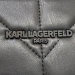Karl Lagerfeld Paris Quilted Black Faux Leather Lanyard Wallet Photo 5