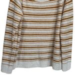 NYDJ  White and Mustard Yellow Whisker Scoop Neck Sweater Women's Size M Photo 4