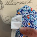 Roberta Roller Rabbit ROBERTA‎ ROLLER RABBIT Lucia Fringe Off Shoulder Top Blue Tile Print sz S Photo 7