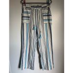 Beau Dawson LA NY Womens Linen Striped Drawstring Pants sz M Beach Casual Boho Blue Size M Photo 1