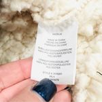 NWT Thread & Supply Cream Black Piping Quarter Zip Sherpa Pullover Sweatshirt Size M Photo 2